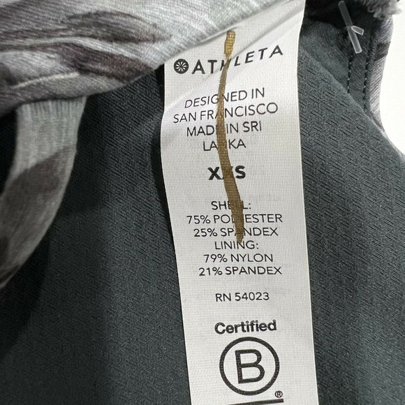 NWT ATHLETA Solace Printed Bra A-C Sz XXS Green Gray - Picture 4 of 6